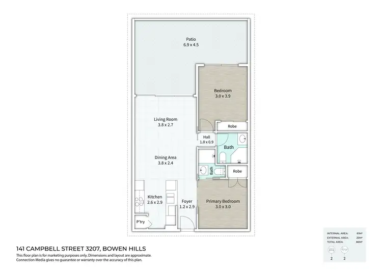 Floorplan of Homely unit listing, 3207/141 Campbell Street, Bowen Hills QLD 4006