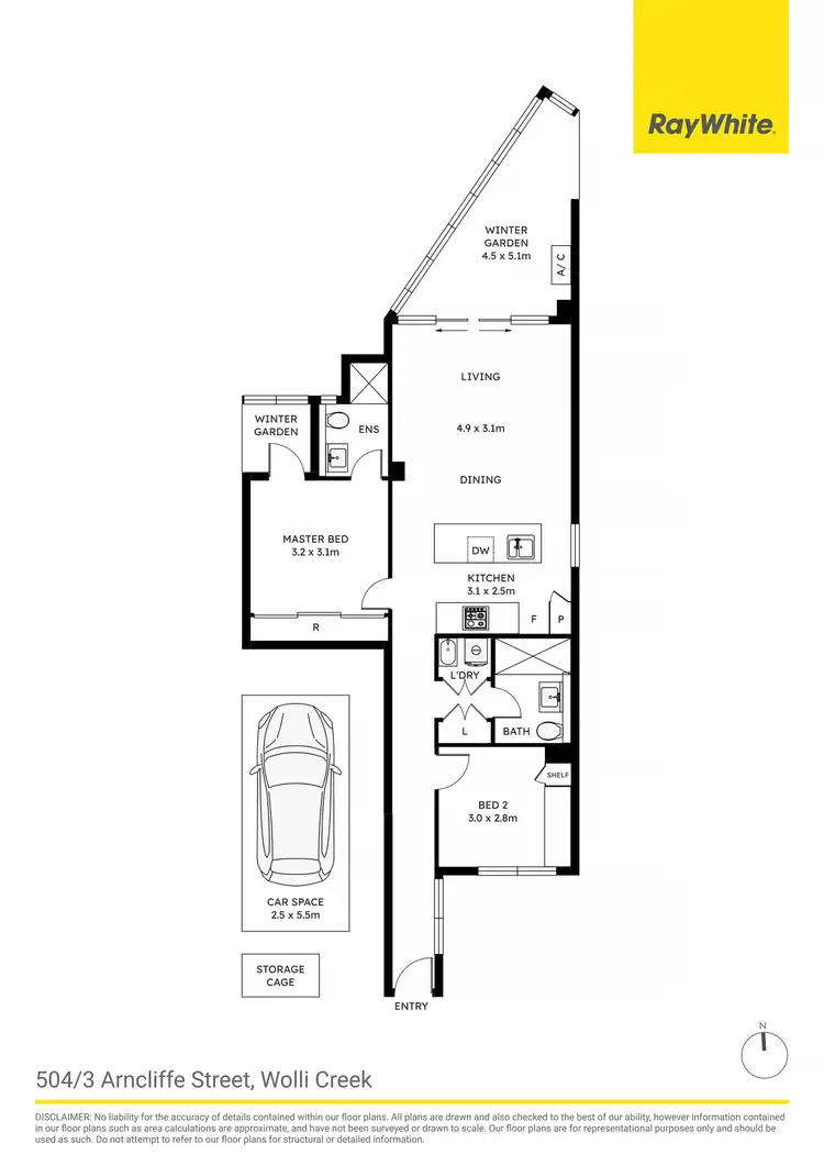 Floorplan of Homely apartment listing, 504/3 Arncliffe Street, Wolli Creek NSW 2205