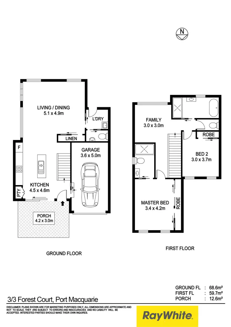 Floorplan of Homely townhouse listing, 3/3 Forest Court, Port Macquarie NSW 2444