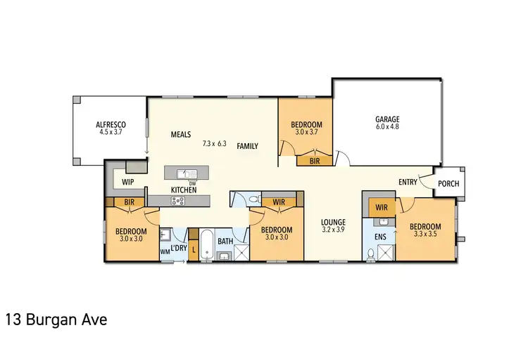 Floorplan of Homely house listing, 13 Burgan Avenue, North Wonthaggi VIC 3995