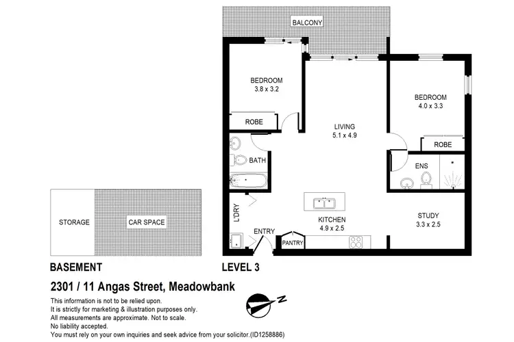 Floorplan of Homely apartment listing, 2301/11 Angas Street, Meadowbank NSW 2114