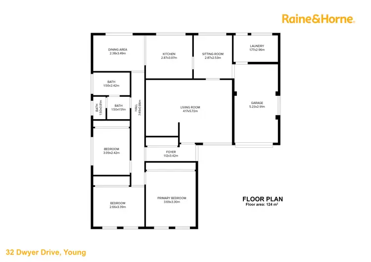 Floorplan of Homely house listing, 32 Dwyer Drive, Young NSW 2594