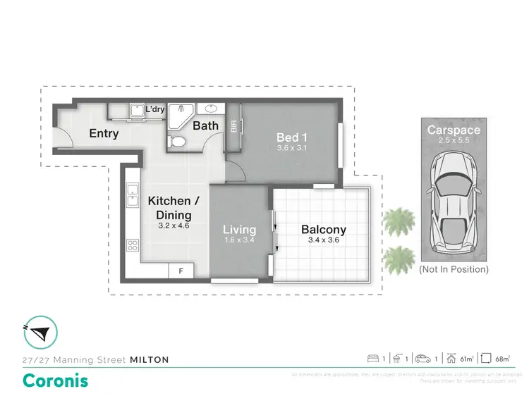 Floorplan of Homely apartment listing, 27/27 Manning Street, Milton QLD 4064