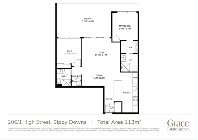 Floorplan of Homely unit listing, 206/1 High Street, Sippy Downs QLD 4556