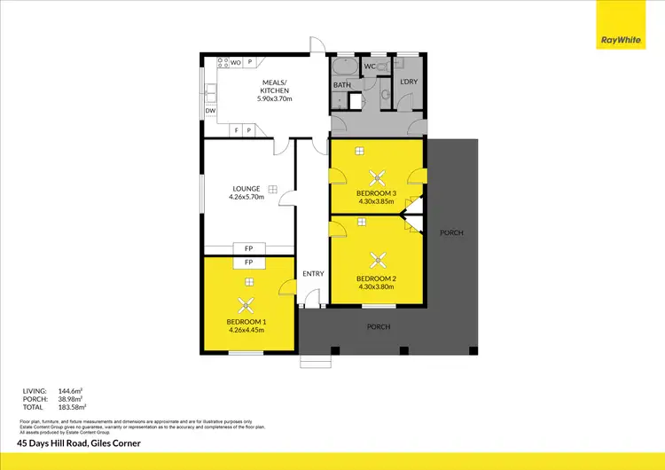 Floorplan of Homely house listing, 45 Days Hill Road, Giles Corner SA 5411