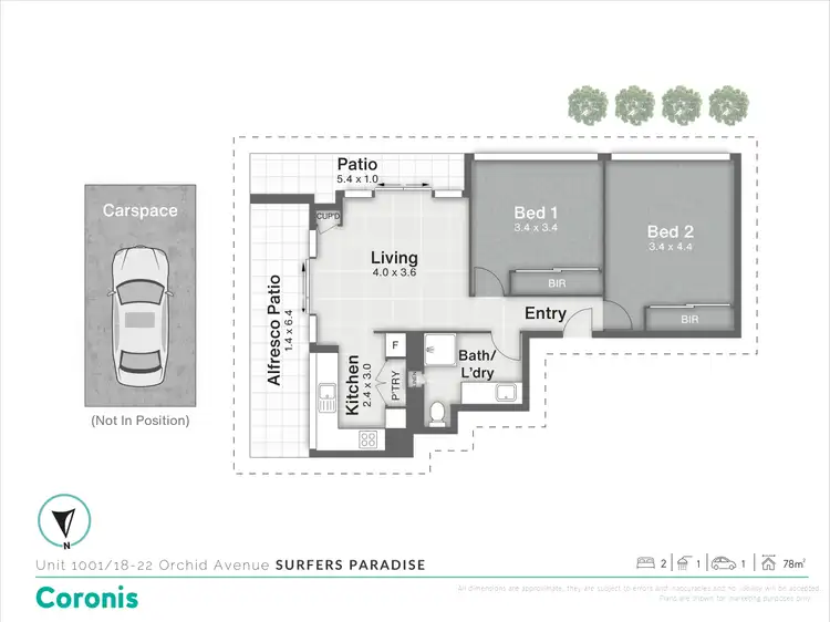 Floorplan of Homely unit listing, 1001/18-22 Orchid Avenue, Surfers Paradise QLD 4217