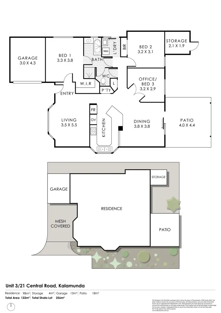 Floorplan of Homely villa listing, 3/21 Central Road, Kalamunda WA 6076