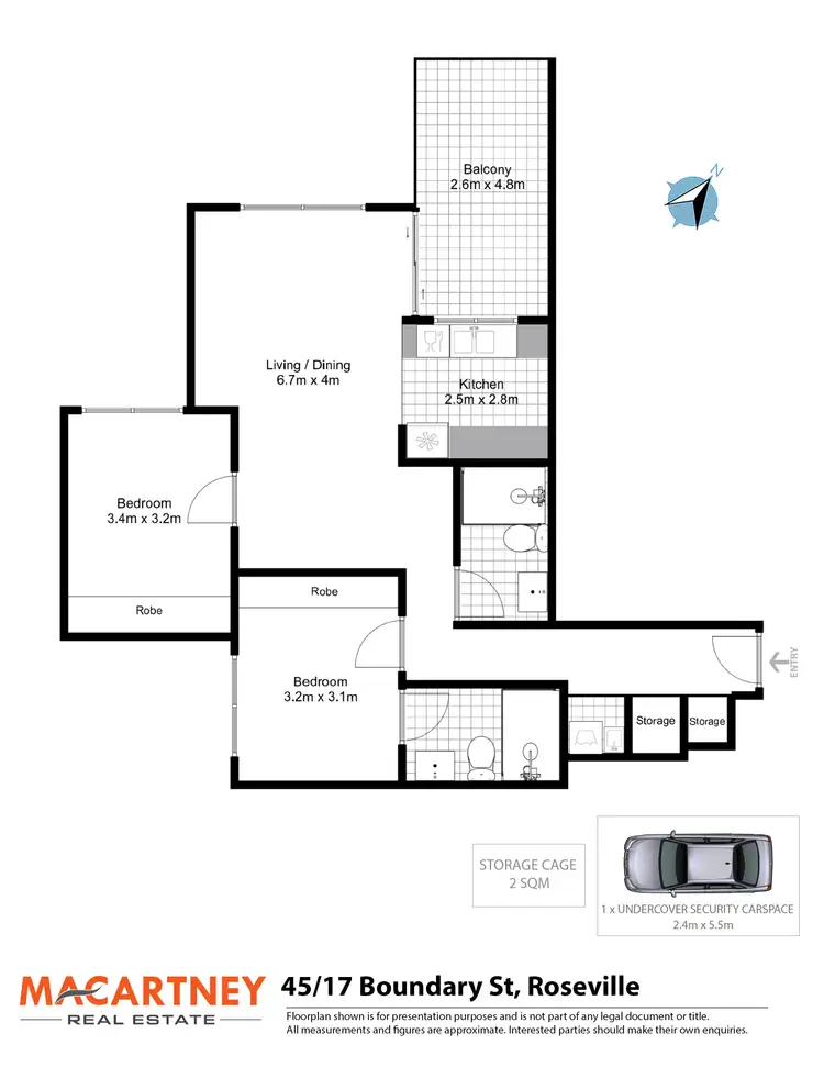Floorplan of Homely apartment listing, 45/17 Boundary Street, Roseville NSW 2069