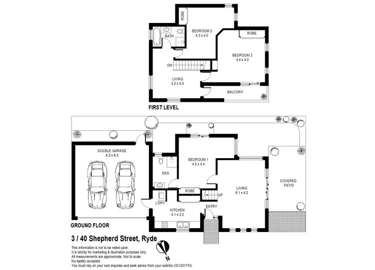 Floorplan of Homely townhouse listing, 3/40 Shepherd Street, Ryde NSW 2112