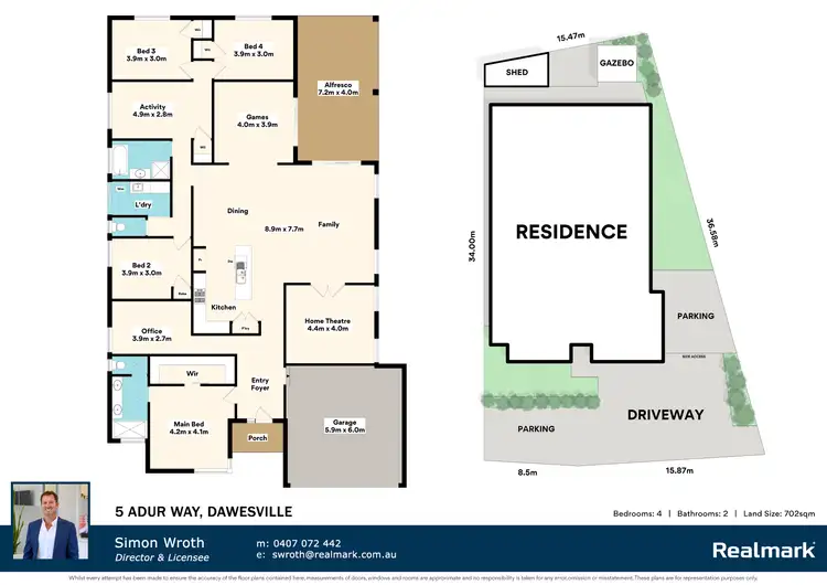 Floorplan of Homely house listing, 5 Adur Way, Dawesville WA 6211