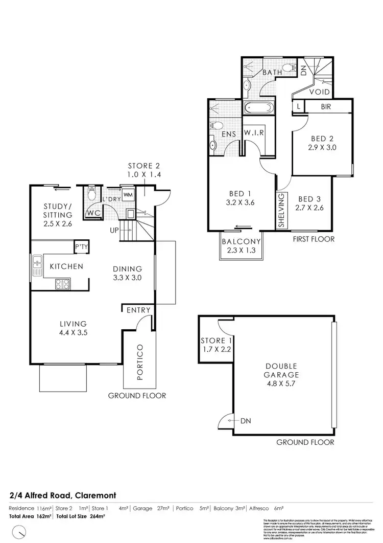 Floorplan of Homely townhouse listing, 2/4 Alfred Road, Claremont WA 6010