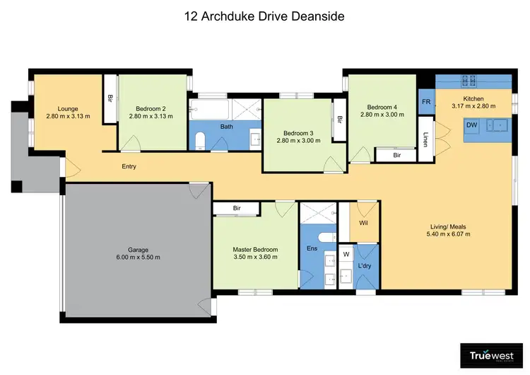 Floorplan of Homely house listing, 12 Archduke Drive, Deanside VIC 3336