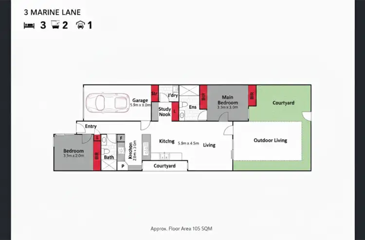Floorplan of Homely house listing, 3 Marine Lane, Deception Bay QLD 4508