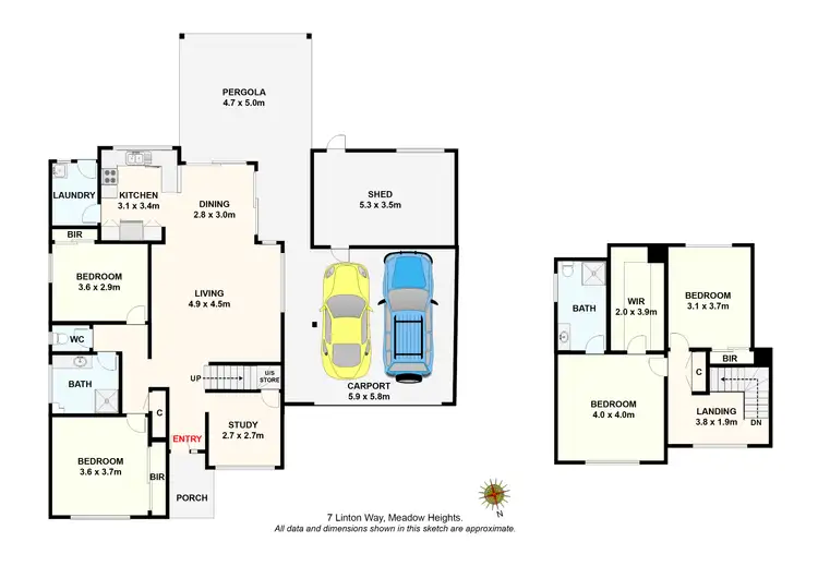 Floorplan of Homely house listing, 7 Linton Way, Meadow Heights VIC 3048