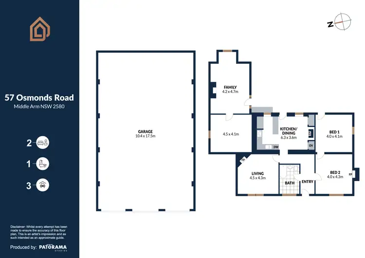 Floorplan of Homely rural property listing, 57 Osmonds Rd, Middle Arm VIA, Goulburn NSW 2580