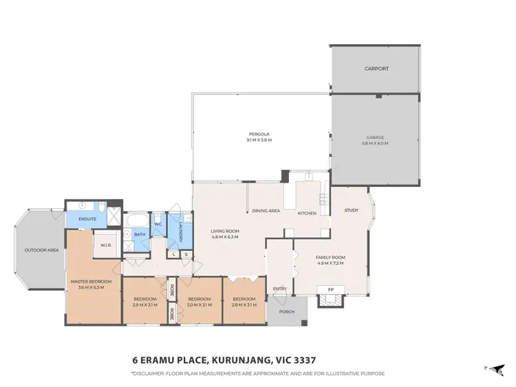 Floorplan of Homely house listing, 6 Eramu Place, Kurunjang VIC 3337
