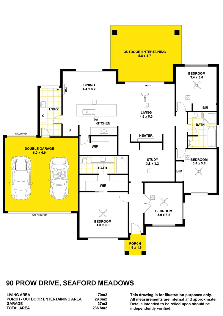 Floorplan of Homely house listing, 90 Prow Drive, Seaford Meadows SA 5169