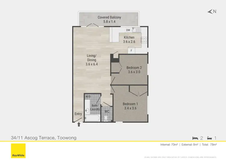 Floorplan of Homely apartment listing, 34/11 Ascog Terrace, Toowong QLD 4066
