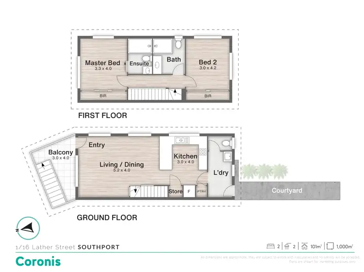 Floorplan of Homely townhouse listing, 1/16 Lather Street, Southport QLD 4215