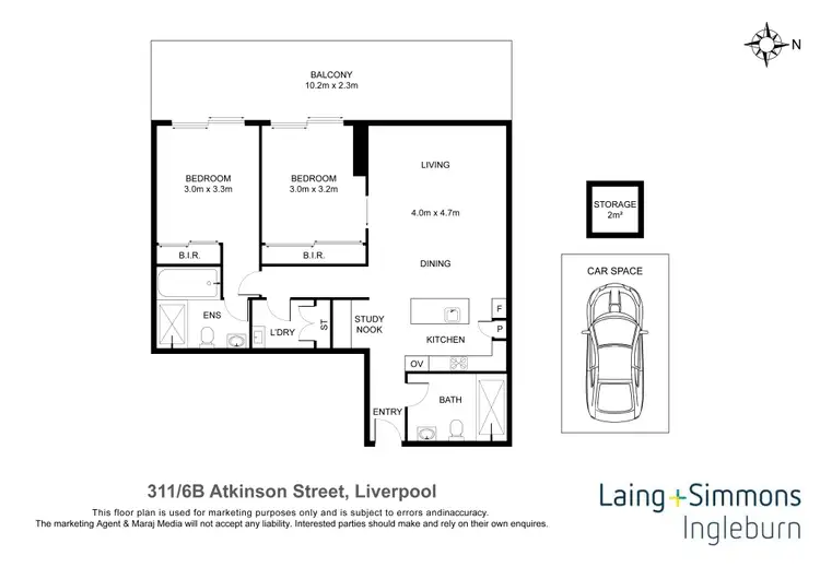Floorplan of Homely apartment listing, 311/6b Atkinson Street, Liverpool NSW 2170