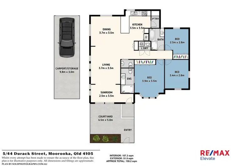 Floorplan of Homely townhouse listing, 5/44 Durack Street, Moorooka QLD 4105