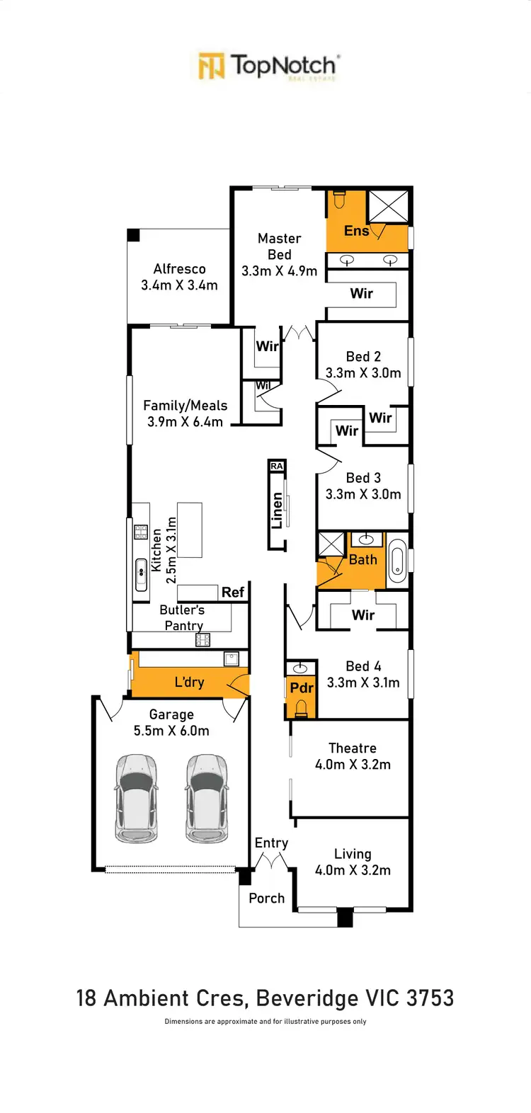 Floorplan of Homely house listing, 18 Ambient Crescent, Beveridge VIC 3753