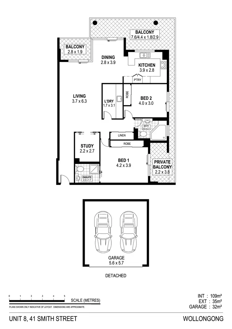 Floorplan of Homely apartment listing, 8/41 Smith Street, Wollongong NSW 2500