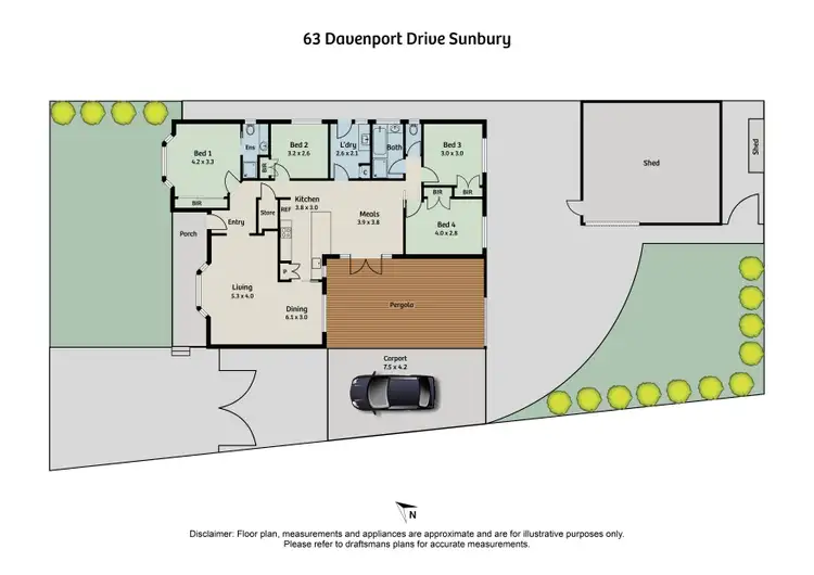 Floorplan of Homely house listing, 63 Davenport Drive, Sunbury VIC 3429
