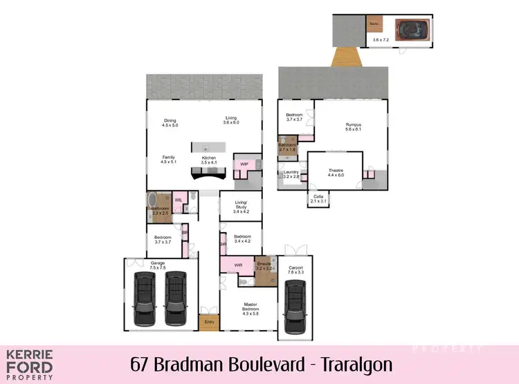 Floorplan of Homely house listing, 67 Bradman Boulevard, Traralgon VIC 3844
