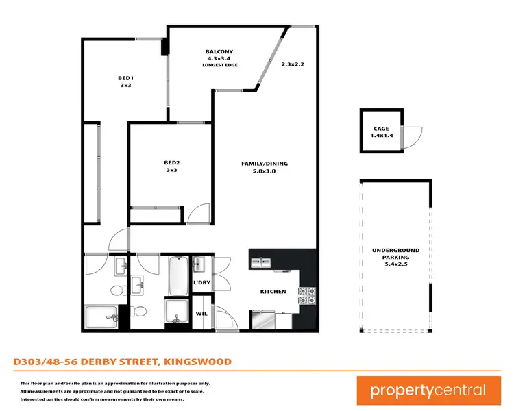 Floorplan of Homely apartment listing, D303/48-56 Derby Street, Kingswood NSW 2747