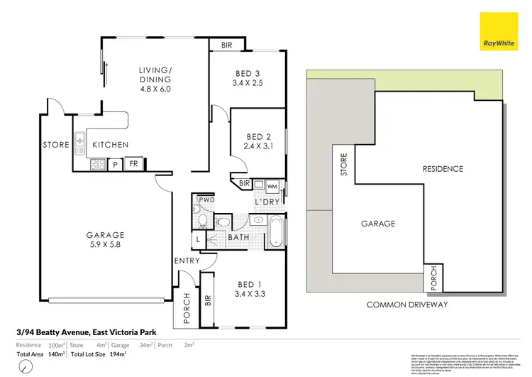 Floorplan of Homely villa listing, 3/94 Beatty Avenue, East Victoria Park WA 6101