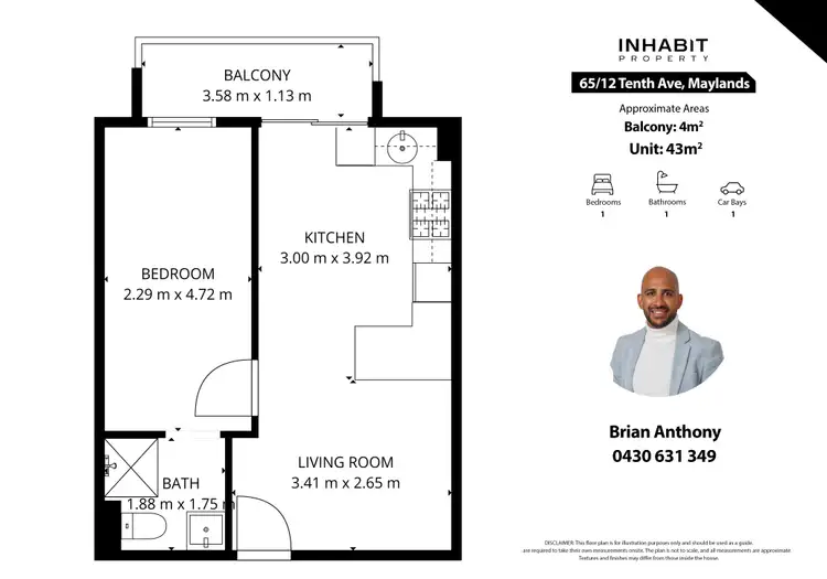 Floorplan of Homely unit listing, 65/12 Tenth Avenue, Maylands WA 6051