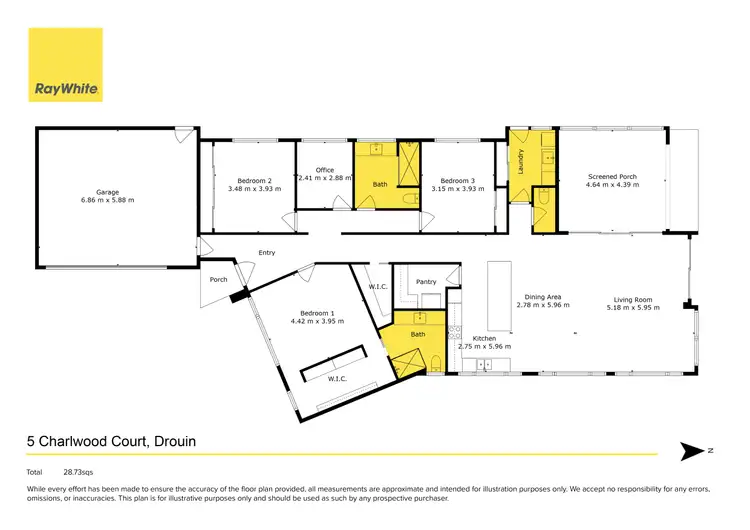 Floorplan of Homely house listing, 5 Charlwood Court, Drouin VIC 3818