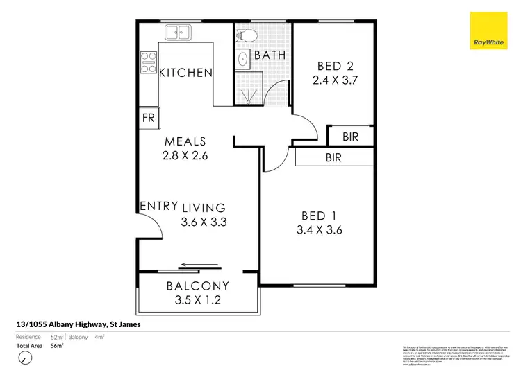 Floorplan of Homely apartment listing, 13/1055 Albany Highway, St James WA 6102