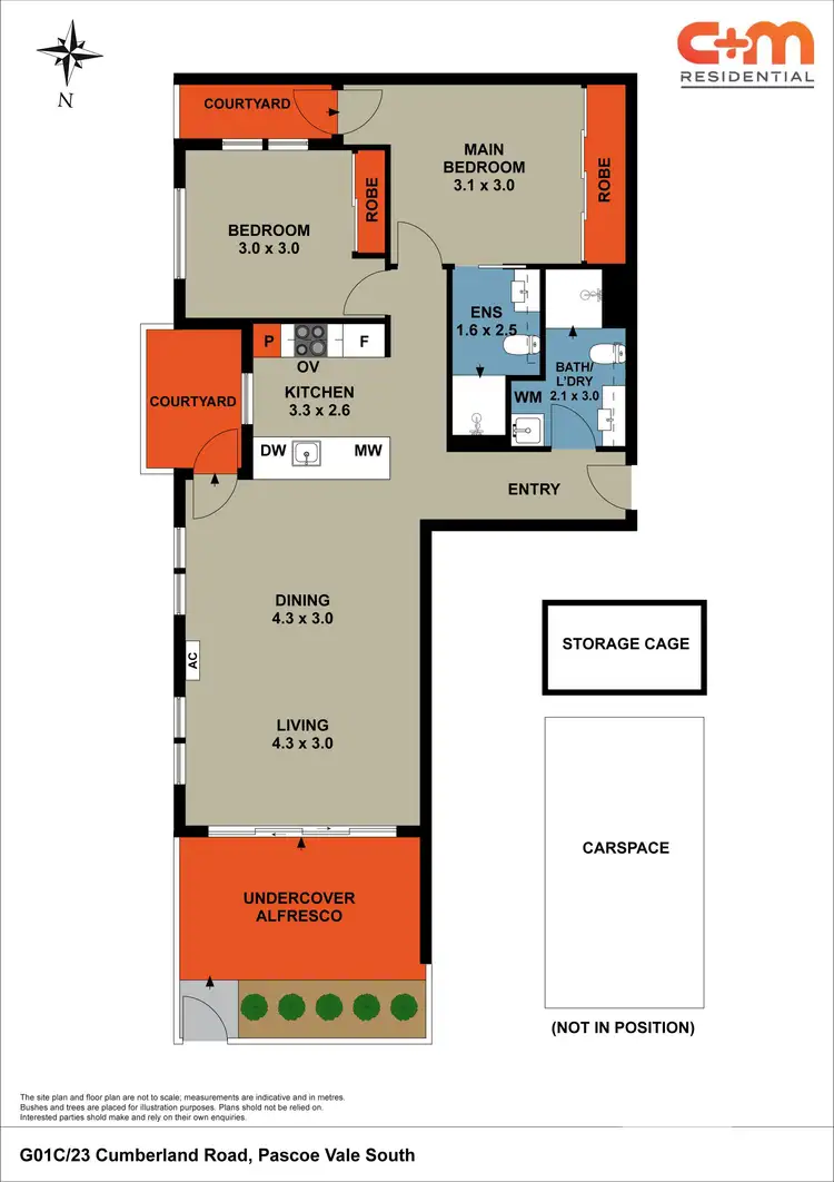 Floorplan of Homely apartment listing, G01C/23 Cumberland Road, Pascoe Vale South VIC 3044