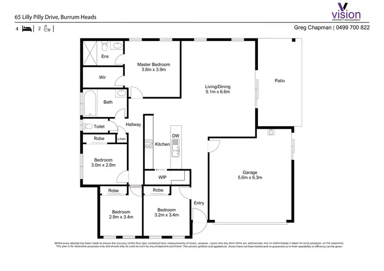 Floorplan of Homely house listing, 65 Lilly Pilly Drive, Burrum Heads QLD 4659