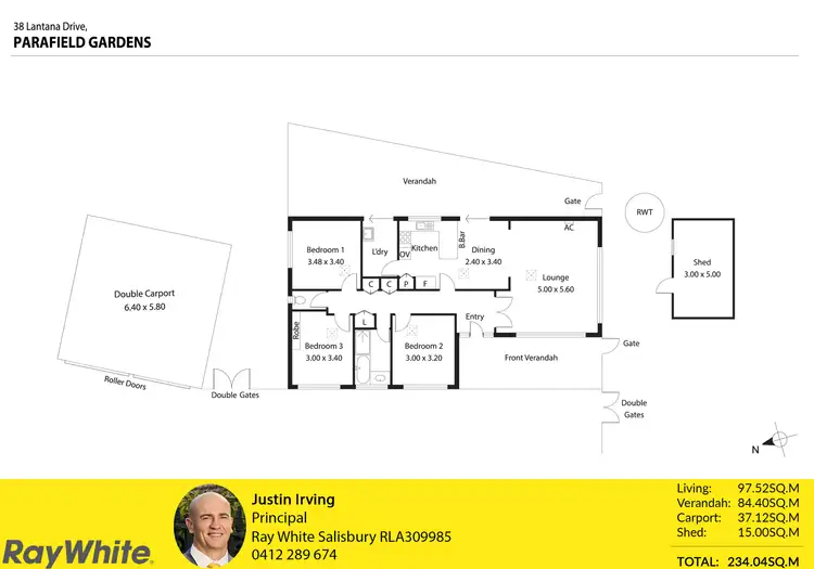 Floorplan of Homely house listing, 38 Lantana Drive, Parafield Gardens SA 5107