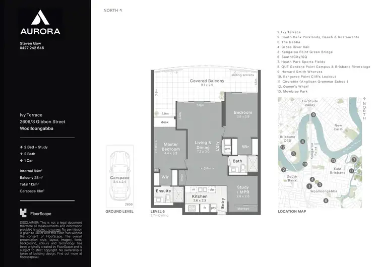 Floorplan of Homely apartment listing, 2606/3 Gibbon Street, Woolloongabba QLD 4102
