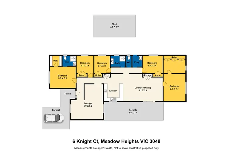 Floorplan of Homely house listing, 6 Knight Court, Meadow Heights VIC 3048