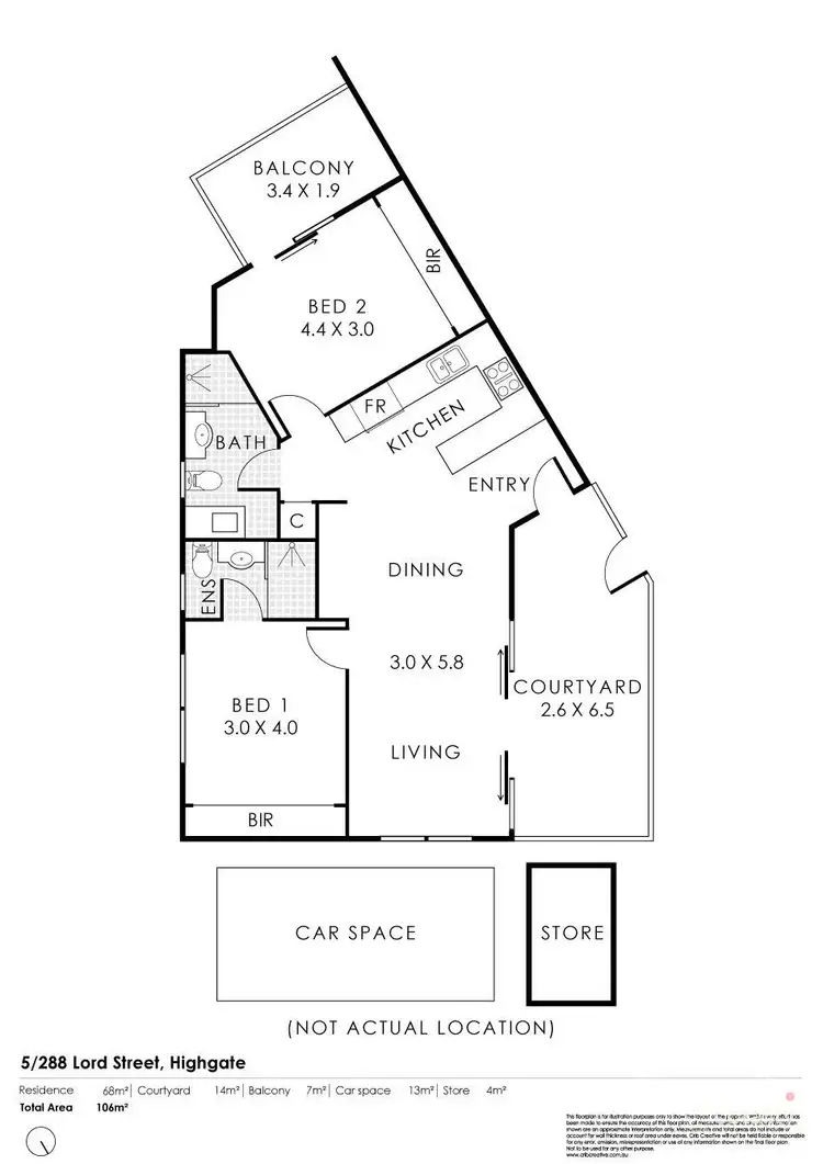 Floorplan of Homely apartment listing, 5/288 Lord Street, Highgate WA 6003