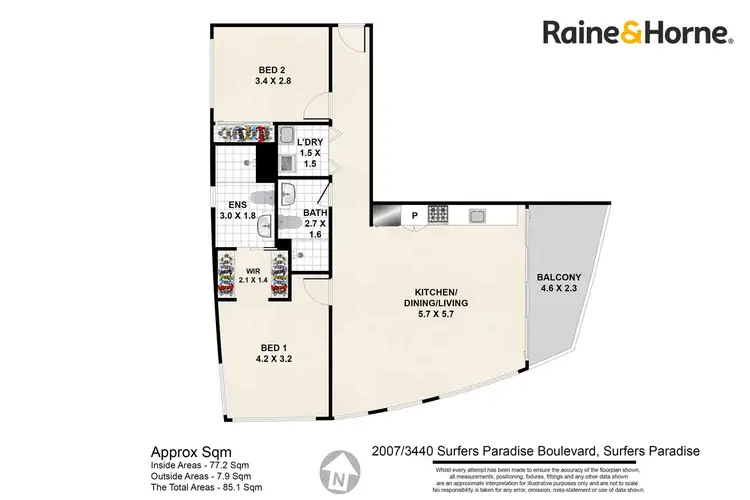 Floorplan of Homely apartment listing, 2007/3440 Surfers Paradise Boulevard, Surfers Paradise QLD 4217