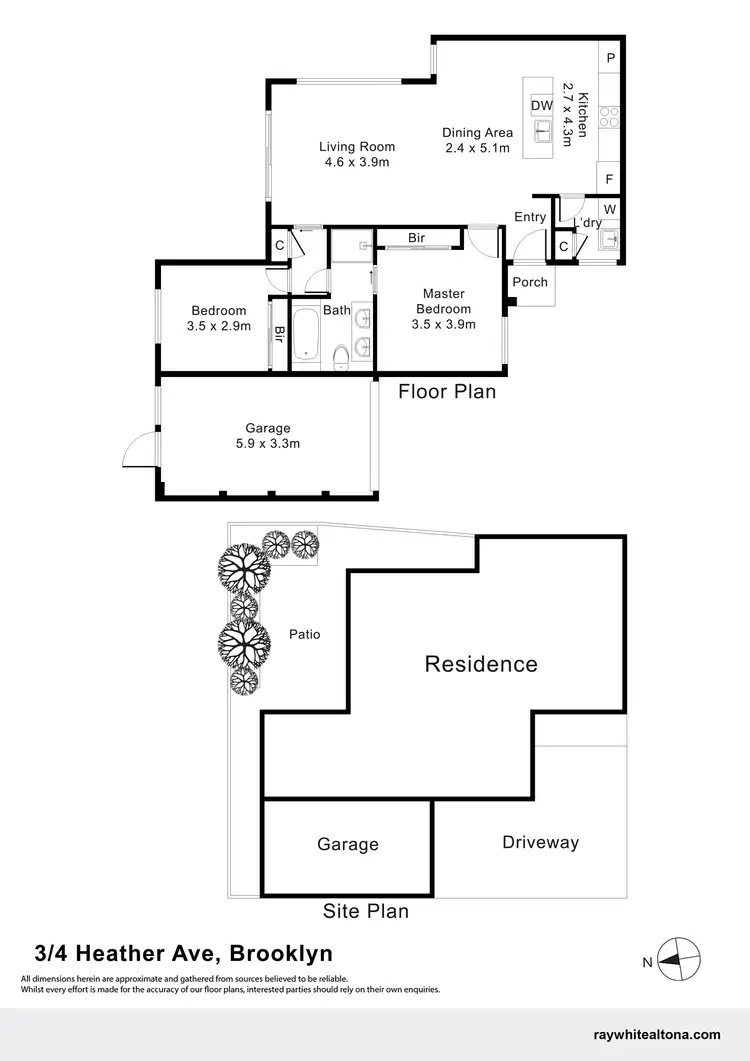Floorplan of Homely apartment listing, 3/4 Heather Avenue, Brooklyn VIC 3012
