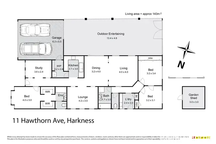Floorplan of Homely house listing, 11 Hawthorn Avenue, Harkness VIC 3337