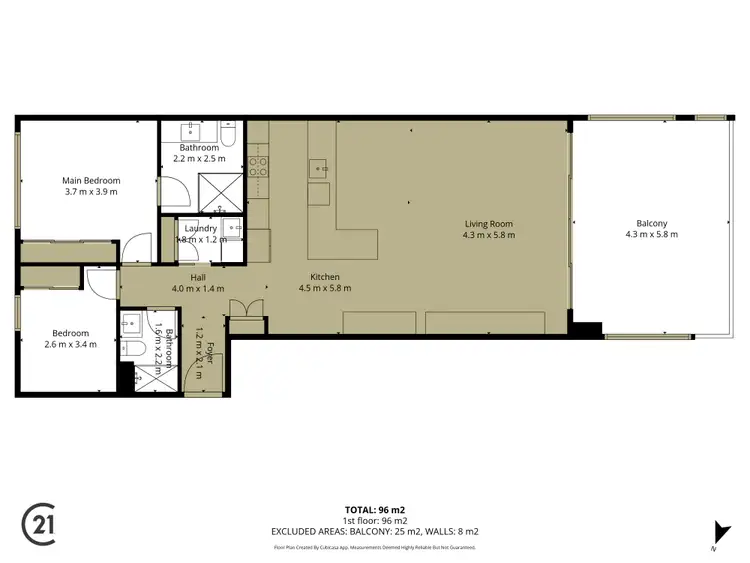 Floorplan of Homely apartment listing, 8/6 Tasker Place, North Fremantle WA 6159