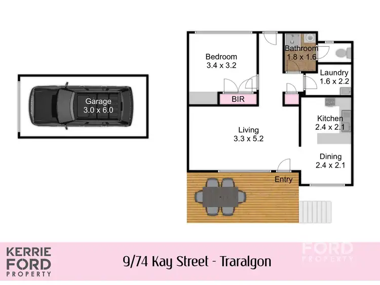 Floorplan of Homely unit listing, 9/74 Kay Street, Traralgon VIC 3844