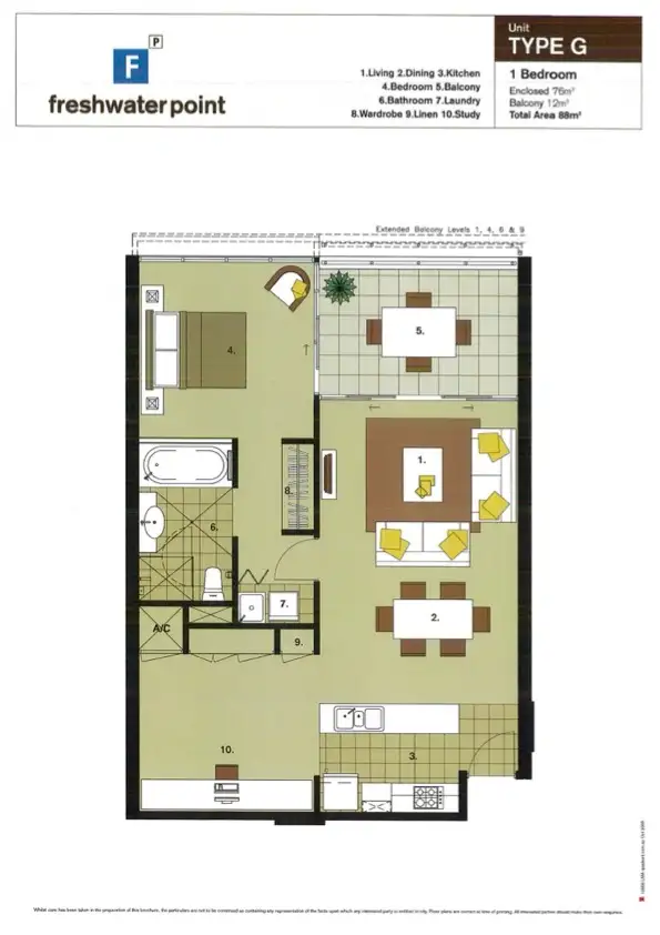 Floorplan of Homely apartment listing, 2010/33 T E Peters Drive, Broadbeach Waters QLD 4218