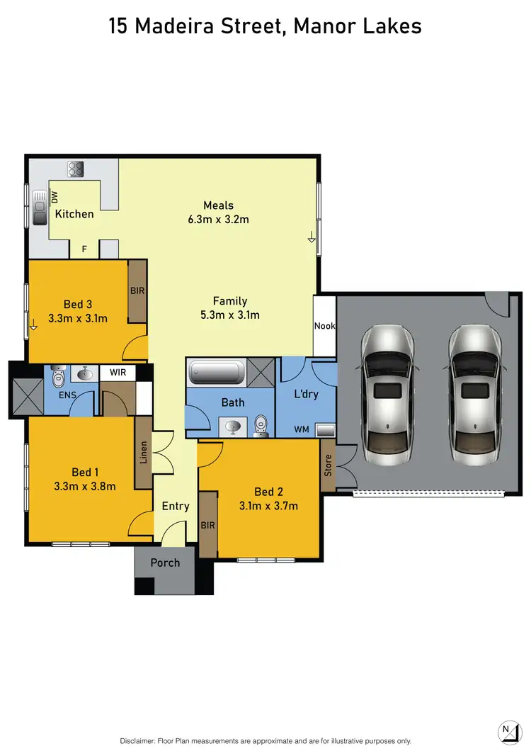Floorplan of Homely house listing, 15 Madeira Street, Manor Lakes VIC 3024