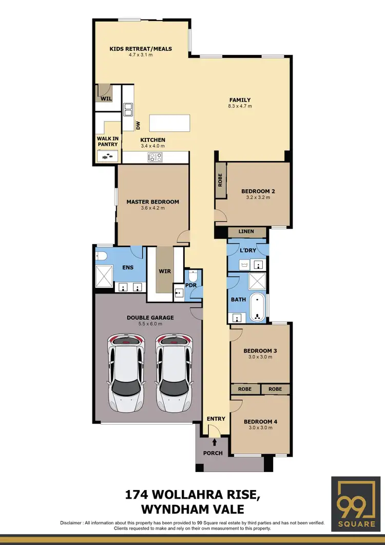 Floorplan of Homely house listing, 174 WOLLAHRA RISE, Wyndham Vale VIC 3024
