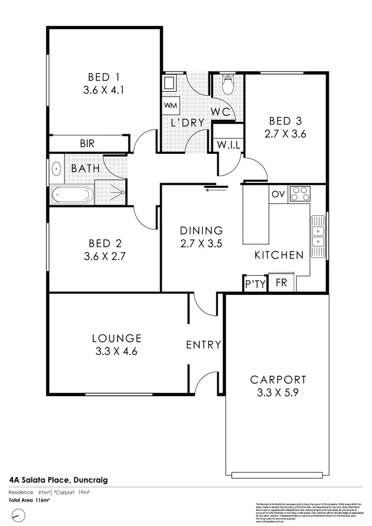 Floorplan of Homely semi-detached listing, 4A Salata Place, Duncraig WA 6023