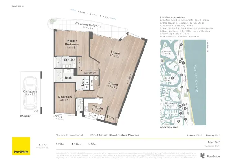 Floorplan of Homely apartment listing, 305/9 Trickett Street, Surfers Paradise QLD 4217